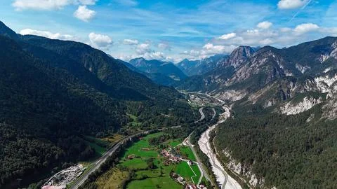 Alpine valley Stock Photos