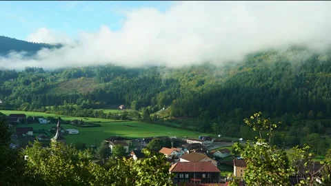 Alpine Village  and Clouds Stock Footage 220471665