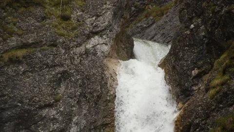 Alpine waterfall Pöllatschlucht in the springtime Stock Footage 134680529