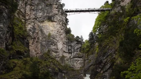 Alpine waterfall Pöllatschlucht in the springtime Stock Footage 134680614