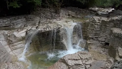 Alpine waterfall in the rainforest Stock Footage 202898024
