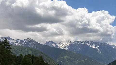 Alpine weather change, time lapse Stock Footage 122479114