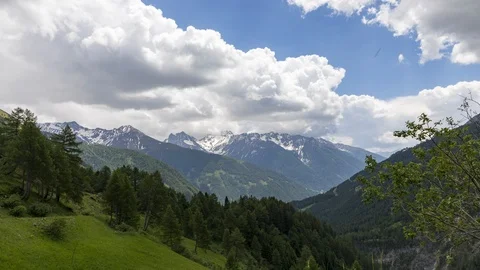 Alpine weather change, time lapse Видео 122480259