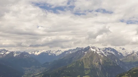Alpine weather panning time lapse: Virgental Видео 122453017