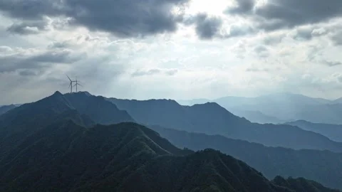 Alpine Wind Power Cloud Delayed Jesus Light Tyndall Light Stock Footage 282240460