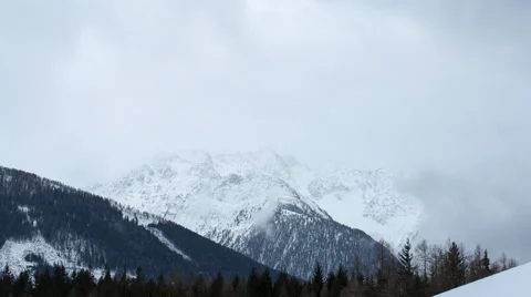 Alpine winter weather time lapse Stock Footage 64955731