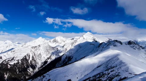 Alpine winter weather time lapse Stock Footage 64959055