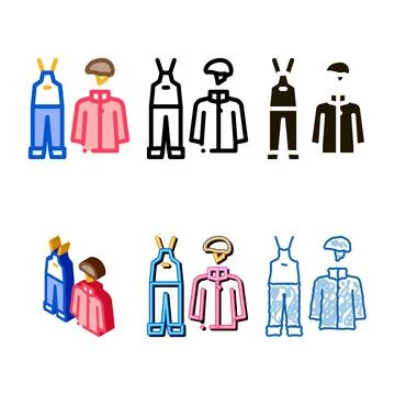 Alpinism clothes icon modern vector outline イラスト素材