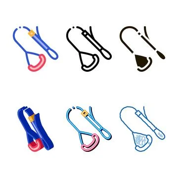 Alpinism metallic device with handle vector icon edition Stock Illustration