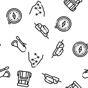 Alpinism Seamless Pattern Vector Illustrazione stock