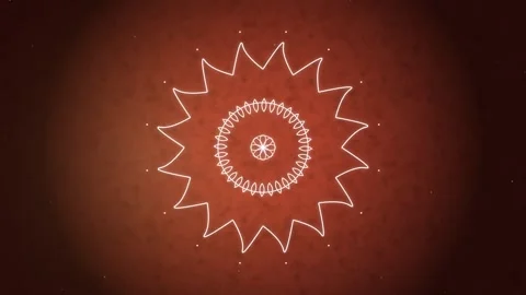Alpona Mandala Geometric Pattern Animation Expanding on Terracotta Background Stock-Footage 348400775