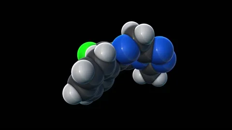 Alprazolam, molecular model 스톡 동영상 64826091