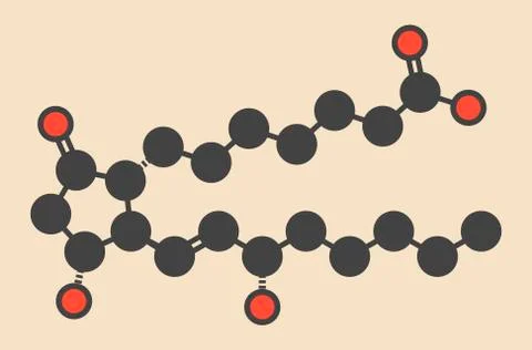 Alprostadil drug molecule 库存插图