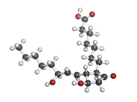 Alprostadil (prostaglandin e1) erectile dysfunction drug, chemical structure. Stock Illustration