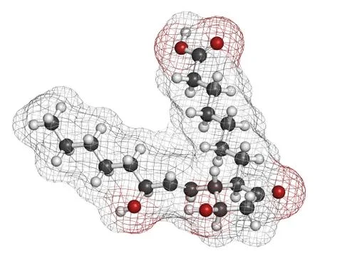 Alprostadil (prostaglandin e1) erectile dysfunction drug, chemical structure. Stock Illustration