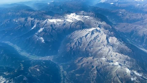 The Alps from above by airplane Video stock 119437827