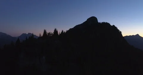 Alps and sunset Drone view 動画素材 125995510