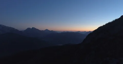 Alps and sunset Drone view Video stock 125995819