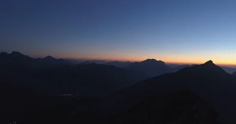 Alps and sunset Drone view Video stock 125995915