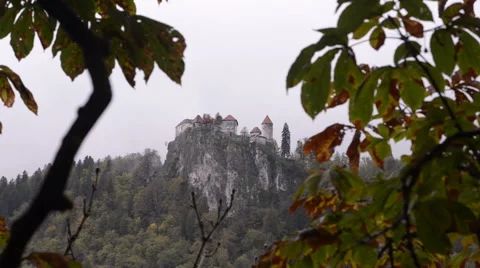 Alps. Bled Castle. Stock Footage 40685050