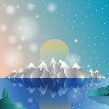 Alps card winter Stock Illustration