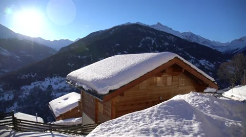 Alps holiday cottage Stock Footage 60915799