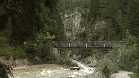 Alps. Huge Alpine mountain stream with clean water. 動画素材 32452302
