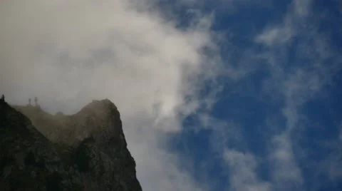 Alps montains clouds pick Stock Footage 54542316