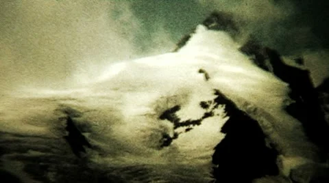 Alps Mountain Range Landscape Panorama 04 - Vintage Super8 Film Stock Footage 9025960