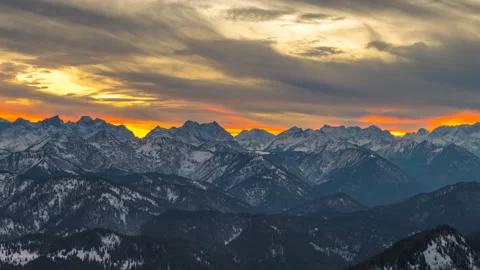 Alps mountain sunset Stock Footage 145537853