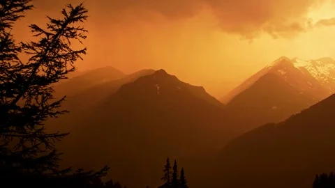 Alps mountains in rain with dramatic light Stock Footage 112388972