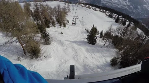 Alps mountains view up the hill Stock Footage 61086211