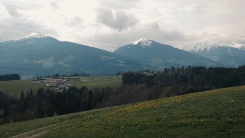 Alps mountains view from the hill Video stock 74997586