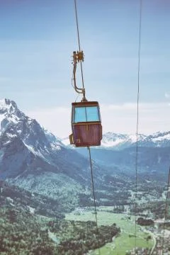 Alps Overhead Cable Car Stock Photos