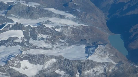 Alps from the plane Stock Footage