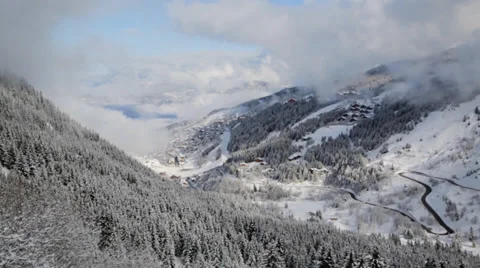 Alps ski resort timelapse Stock Footage 35169275