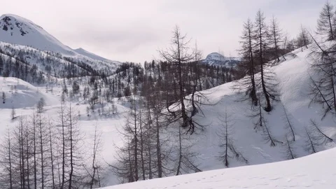 Alps in the snowed mountain. Stock Footage 127494058