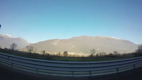 Alps View from the Road Stockbeeldmateriaal 71347785