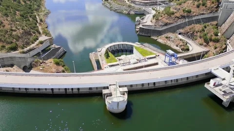 Alqueva Dam Stock Footage 256080276
