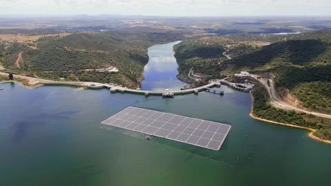 Alqueva Dam Stock Footage 256080341