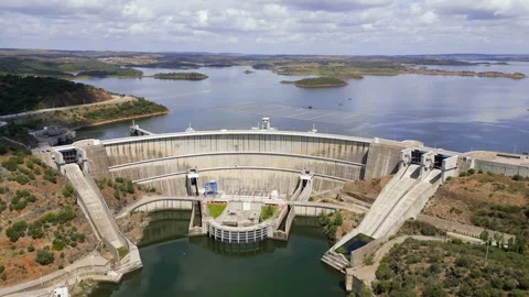 Alqueva Dam Stock Footage 256080354