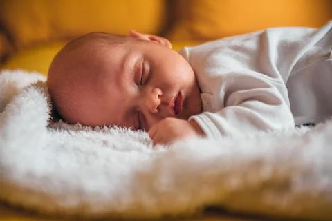 Already sleeping like a grownup Stock-Fotos