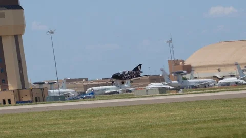 ALS Microjet performs at Tinker Air Force Base Stock Footage 110735051