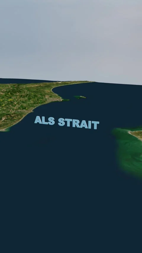 ALS Strait 3D Terrain Map and Maritime Geography Animation 4K Vertical Stock Footage 337333167