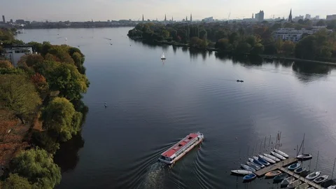 Alster Boat Stock Footage 114757889
