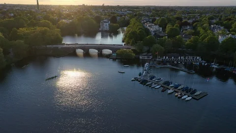 Alster evening Stock Footage 126977966