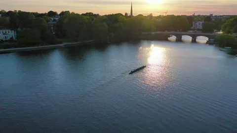 Alster Rowing Video stock 133606821