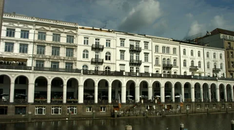Alsterarkaden in Hamburg Video stock 44019798
