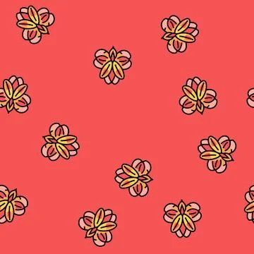 Alstroemeria blossom spring vector seamless pattern Stockillustratie