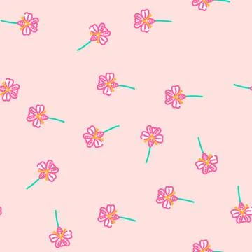 Alstroemeria blossom spring vector seamless pattern 스톡 일러스트